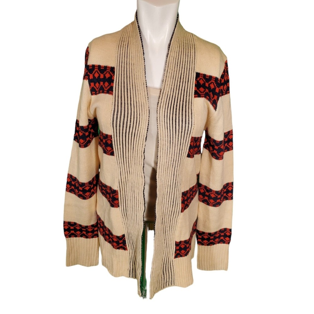 Francesa's Collections Cora Nordic Fair Isle Cardiagn Sweater Sz M/L NEW